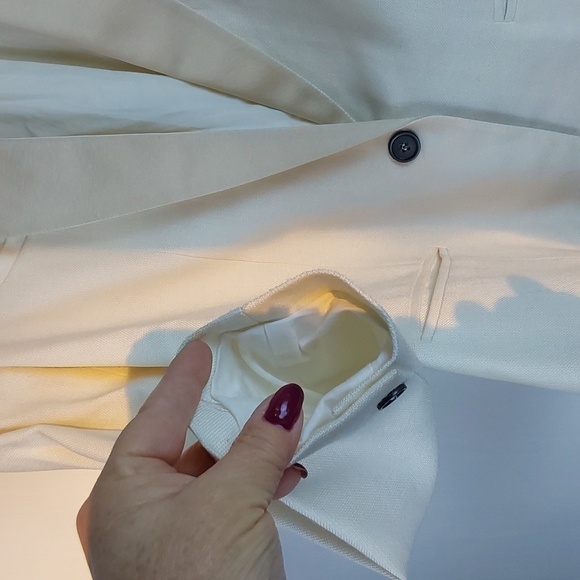 Isabel Marant- Womens Cream Blazer Suit Coat Silk/Cotton Minimalist Neut. Sz.M/L - Picture 10 of 12